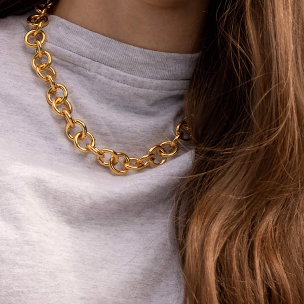 Bubble Necklace in Gold on model