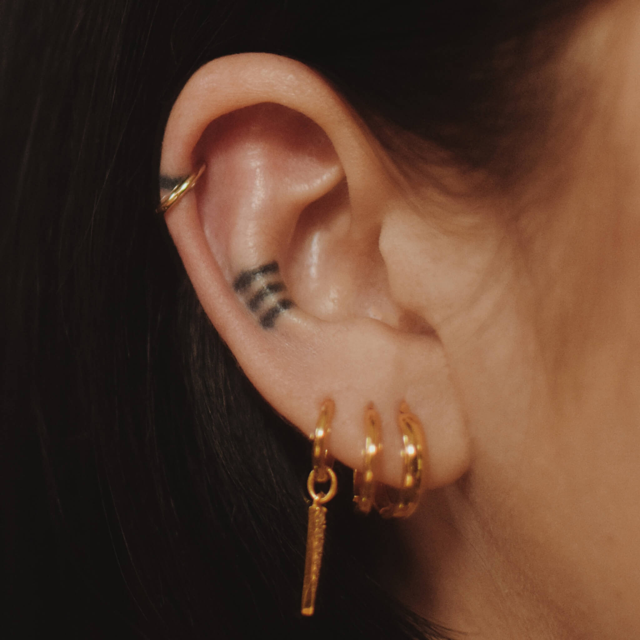 Real gold cartilage hoop Clearance