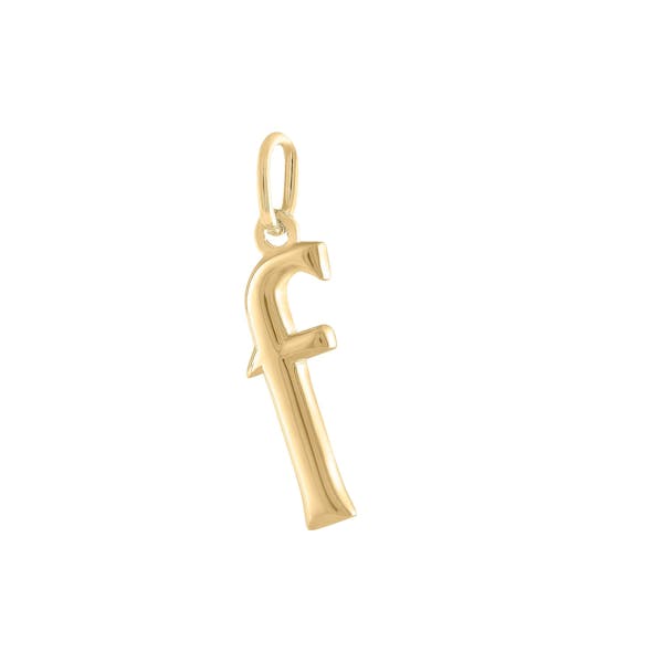 Initial Charm "F" in Gold Vermeil