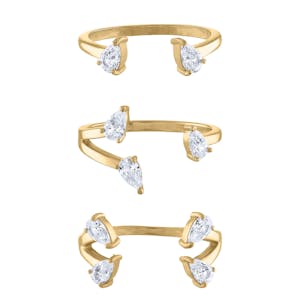 Floating Dewdrop Stacking Ring Trio in Gold