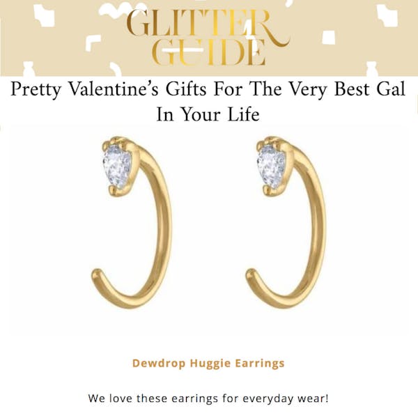 Dewdrop Huggie Earrings featured on The Glitter Guide