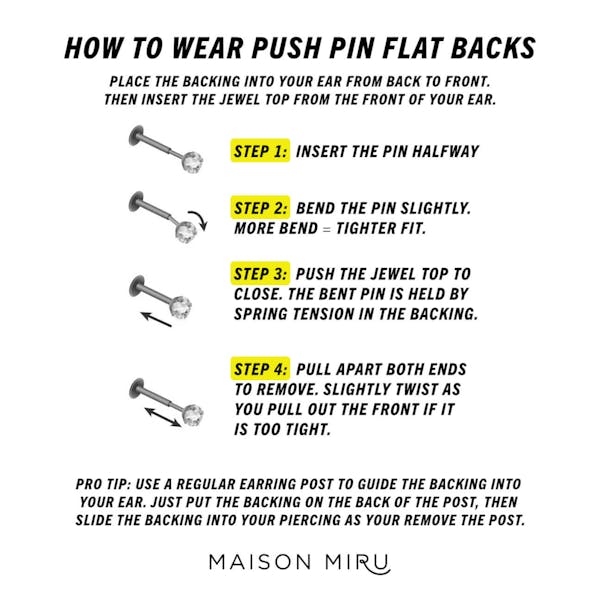How to Wear the Tiny Trinity Push Pin Flat Back Earring