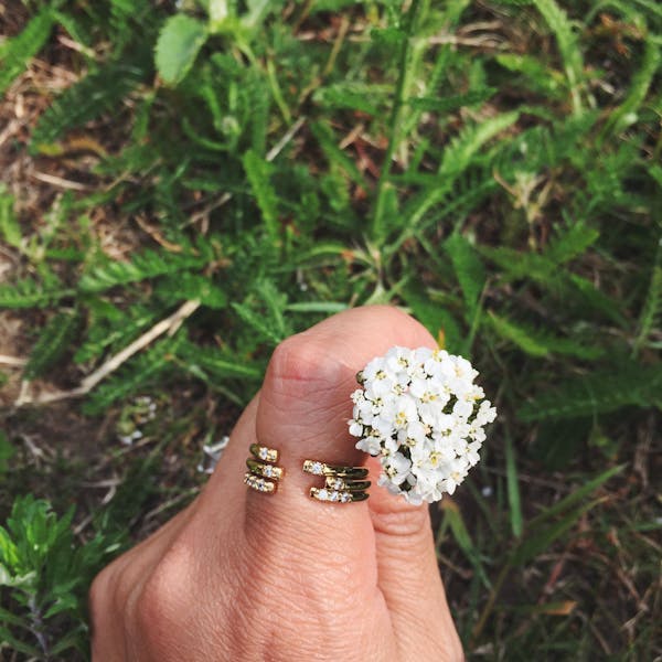 Anja Ring - our delicate open ring with twin inset crystals - Maison Miru Jewelry @maisonmiru