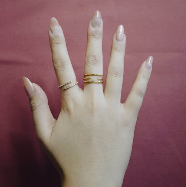 Infinite Stacking Ring Trio in Gold on model
