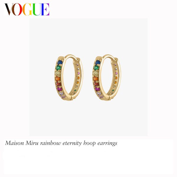 Our Rainbow Eternity Hoop Earrings as seen in Vogue