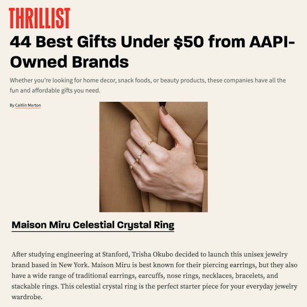 Our Celestial Crystal Ring as seen on Thrillist