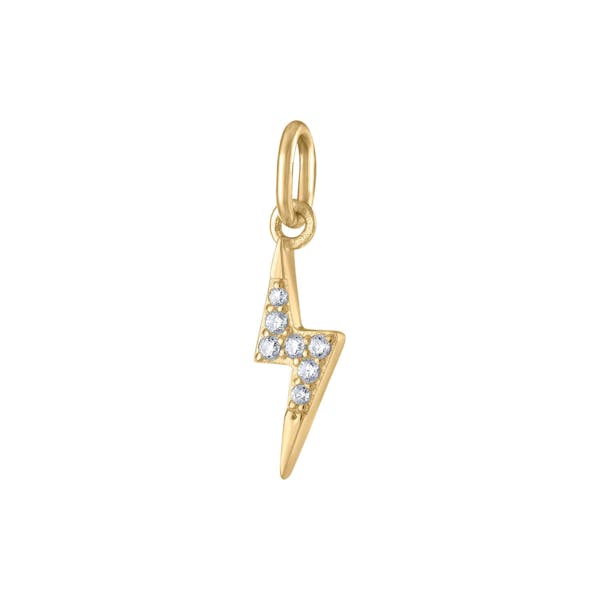 Mini Pave Lightning Charm in Gold Vermeil