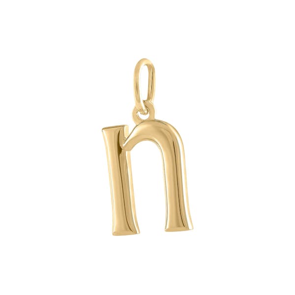 Initial Charm "N" in Gold Vermeil