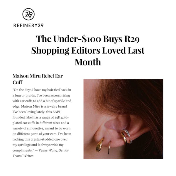 Our Rebel Ear Cuff as seen on Refinery29
