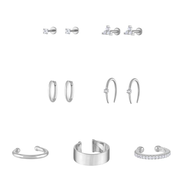 THE EARRING SYSTEM ESSENTIAL EDIT in Silver