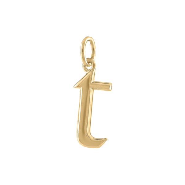 Initial Charm "T" in Gold Vermeil