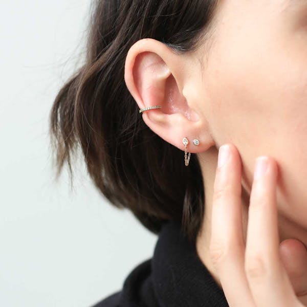 Colette Earrings in Sterling Silver on model
