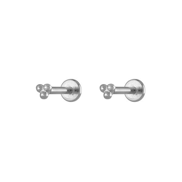 Tiny Trinity Nap Earrings in Silver