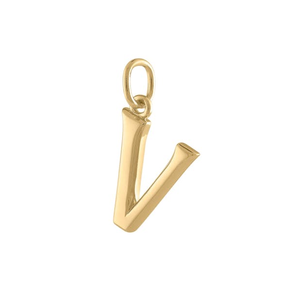 Initial Charm "V" in Gold Vermeil