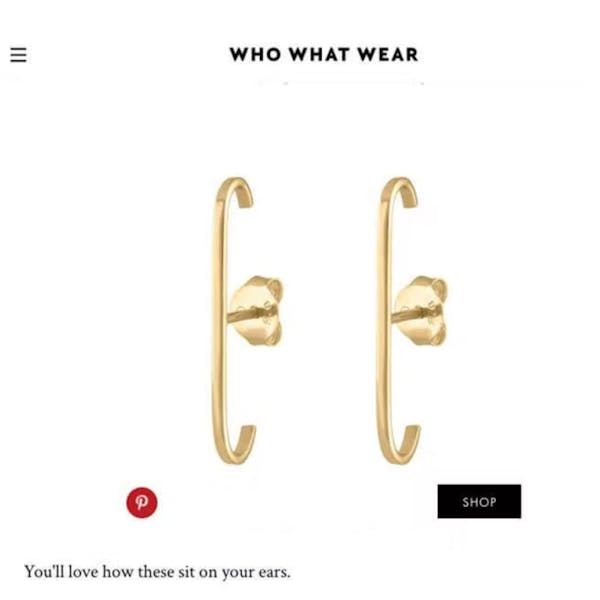 Our Classic Suspender Earrings as seen on Who What Wear