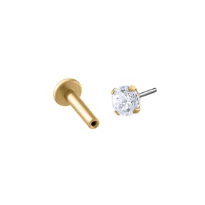 Celestial Crystal Push Pin Flat Back Earring in Gold