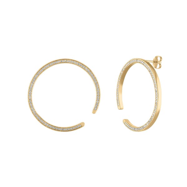 PAVOI 14K Gold Plated Sterling Silver Post V-Shaped Huggie Earrings - Cubic  Zirconia Studded Small Hoop Earrings for Women in Rose Gold, White Gold