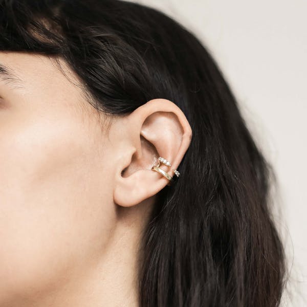 Crystal Claw Ear Cuff on model