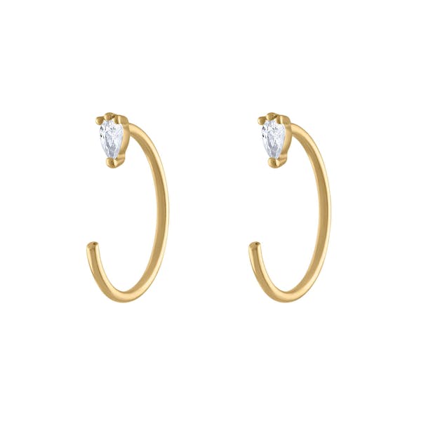 Dewdrop Huggie Earrings in 14k Gold
