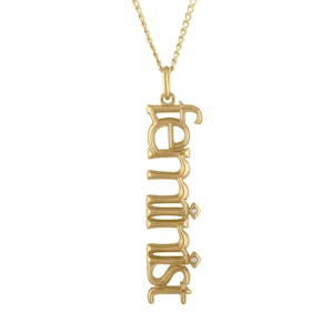 Feminist Charm Necklace in Gold