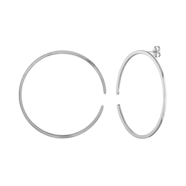 Large Illusion Hoops in Sterling Silver