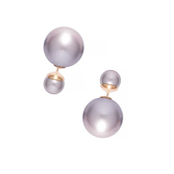 Equilibrium Reversible Pearl Earrings in Silver Lavender