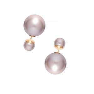 Isabelle Pearl Earrings in Silver Gray