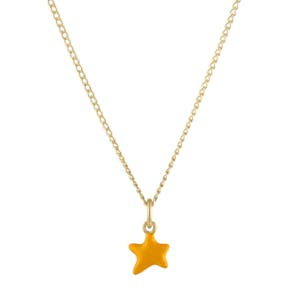 Itty Bitty Yellow Wishing Star Charm Necklace in Gold
