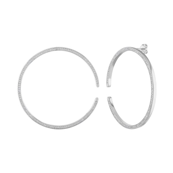 Large Celestial Illusion Hoops in Sterling Silver