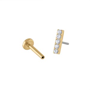 Pave Bar Nap Earring in Gold