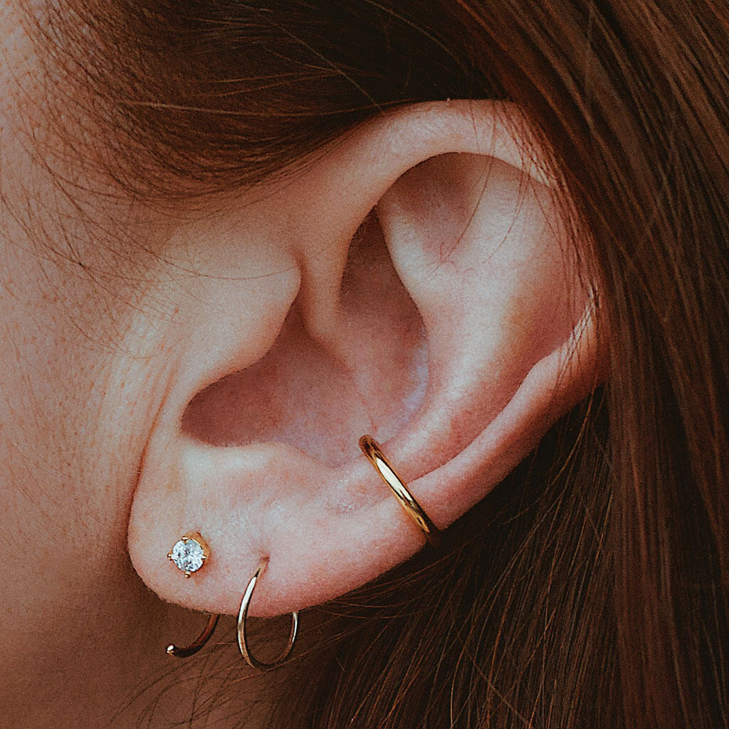 14k gold piercing studs