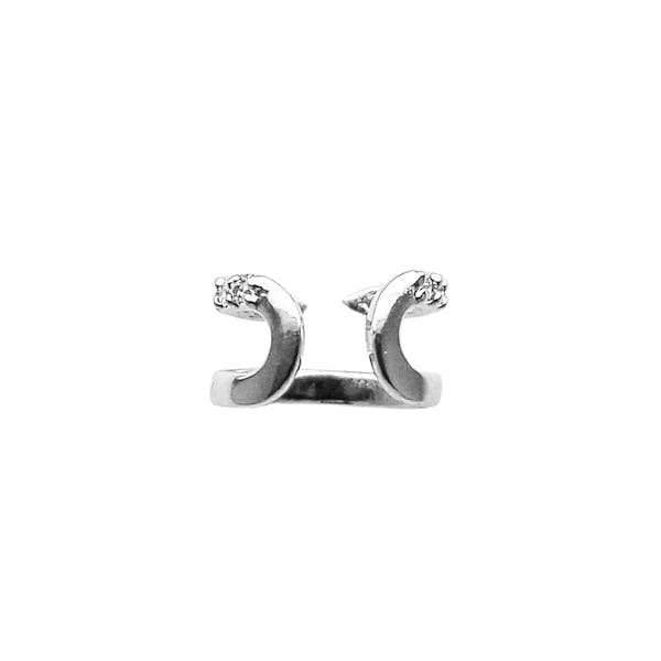 Crystal Claw Ear Cuff in Sterling Silver