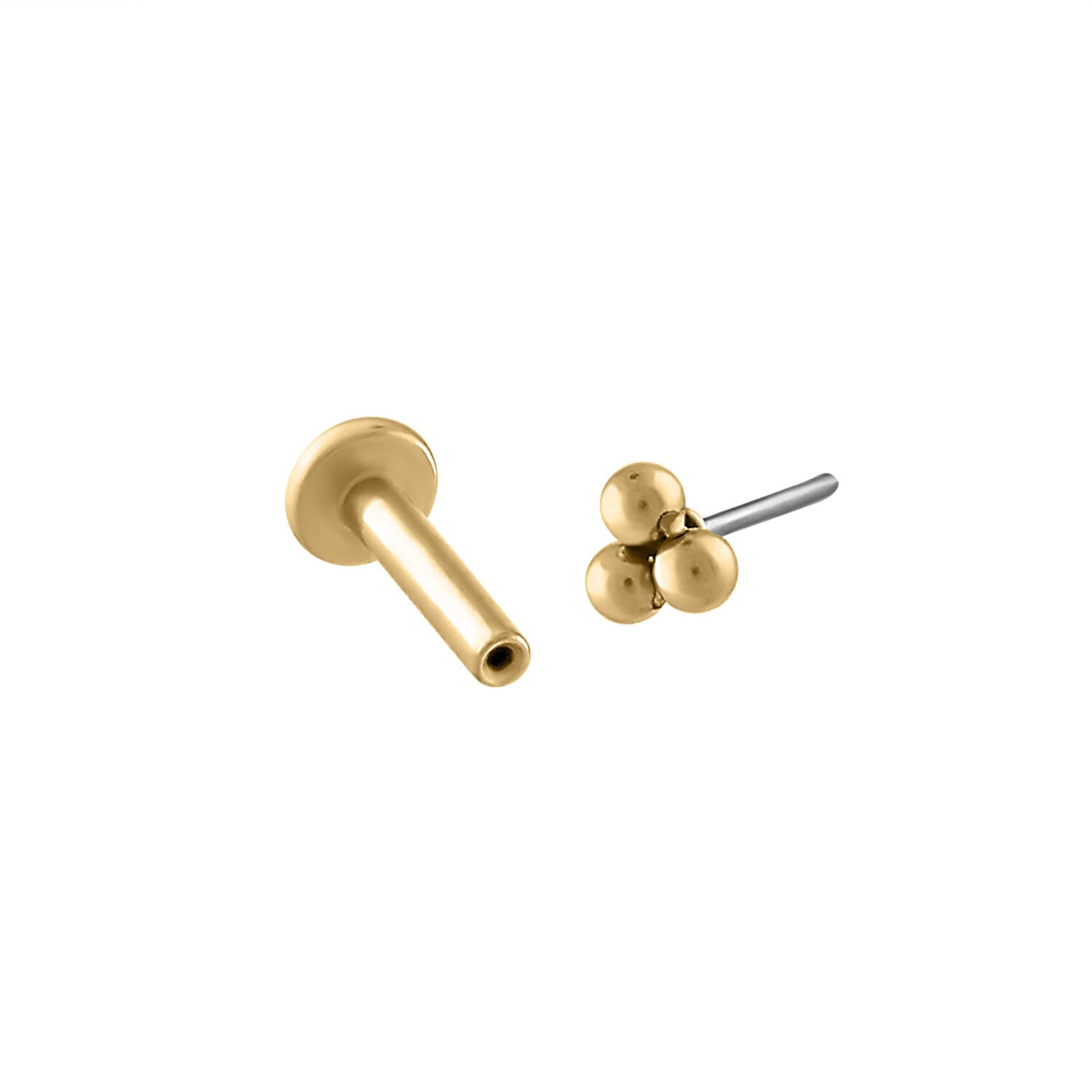 gold earrings flat back