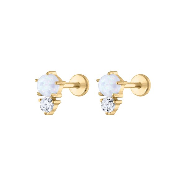 Wish and Hope Opal Nap Earrings in Gold