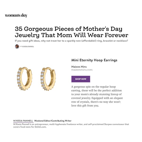 Mini Eternity Hoops as seen on Woman's Day